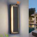 tewei LED Outdoor Wall Sconce Dusk to Dawn Outdoor Lighting, Modern Exterior Lighting Fixtures Matte Black LED Outdoor Wall Lights for House Front Porch, Warm White 3000K, 1 Pack