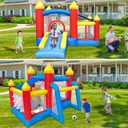 Baralir Inflatable Bounce House for Kids 3-6, Toddler Jumper with Slide and Ball Pit Water Pool(with Sun Cover), Perfect for Outdoor Indoor Kids Party - Blower Included