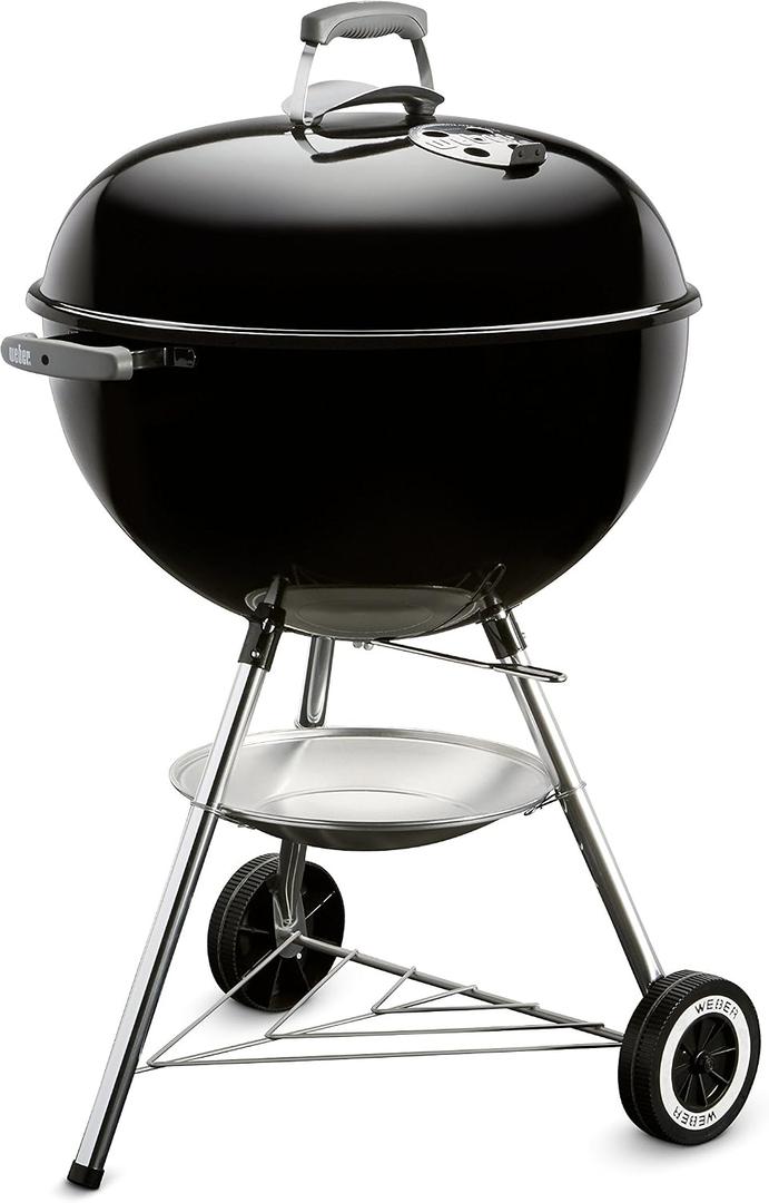 Weber Original Kettle Charcoal Grill, 22-Inch, Black Classic Outdoor BBQ Grill with OneTouch Cleaning System & Precise Temperature Control Dampers