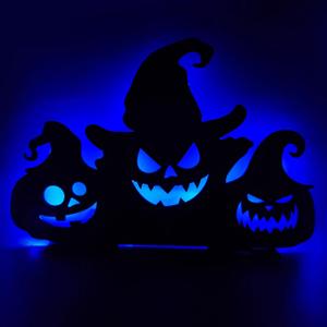 Halloween Table Decorations Wooden Pumpkin Tabletop Centerpieces Decoration Sign with Lights, Farmhouse Home Indoor Party Decor(Pumpkin)