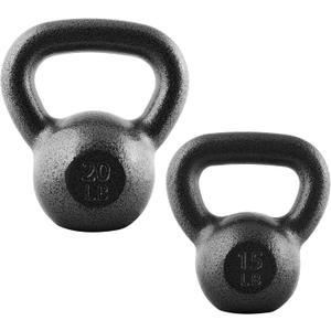 CAP Barbell Cast Iron Kettlebell - Coated Options, Singles and Sets, Multiple Weight Choices (35 pounds set)
