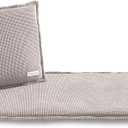 BADESOFA SAUNASOFA Sauna Mat & Pillow Set 2 Person Sauna seat Cushion with Pillow Luxury Sauna Gift for Infrared or Finnish Sauna in Taupe