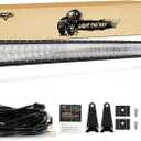 Auxbeam 50 Inch LED Light Bar Curved, 288W 28800LM Offroad Waterproof Driving Lights, Spot Flood Combo Beam Work Lamp with DT Wiring Harness Kit for Pickup Trucks SUV ATV UTV
