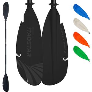 iTAOSTAR Adjustable Kayak Paddle, Aluminum Shaft and PP Blade, Floating Kayaking Oars with Anti-Freeze Grip & Drip Rings, 2-Piece Lightweight Oar for Kayak Canoe Fishing – 225-235 cm (88.6-92.5 in)