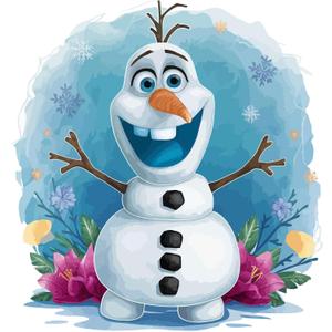 Children Adorable Cartoon Wall Decal Decoration Kids Movie Character Cute Snowman Friend Character Carrot Nose Holiday Gift Lasts Years and Easily Removable - Size: 20 in(W) x 20 in(H)