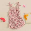 YINGISFITM Toddler Baby Girl Clothes Bowknot Sleeveless Halter Overalls Shorts One Piece Romper Jumpsuit Summer Outfit (3-4T, Watermelon Red)