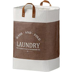 Classic, Neutral Toned, Cotton Beige or Dark Brown Laundry Basket, Perfect for Bedrooms, Bathrooms, Dorm Rooms, will complement any decor (Classic Dark Brown)