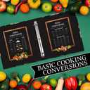 Recipe Binder, 3 Ring Recipe Book with dividers, Plastic Sleeves and Pages, Kitchen Conversions Inside, Modern Black Design with Vegetables, Gift for Home Cooks and Chefs