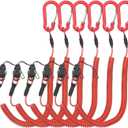 PATIKIL Coiled Lanyards with Buckle Retractable Safety Ring and Quick Release Detachable Buckle for Fishing Equipment (59 Inch, Red)