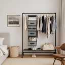 GRANNY SAYS Hanging Closet Organizer 6 Shelves, Closet Organizers and Storage with 5 Drawers, 6 Side Pockets Closet Hanging Organizer, Hanging Storage Organizer for Closet, Baby Clothes, Gray, Inseparable
