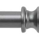 1 Inch Grey Curtain Rods for Windows 72 to 144 Inch - Adjustable Drapery Rods with Exquisite Finial for Living Room, Bedroom, Kitchen, Outdoor Patio (Grey,32-144")