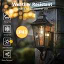 Emliviar Solar Exterior Front Porch Light with Remote Control, 3 Lighting Modes Waterproof Solar Wall Lantern, Auto On/Off Black Outside Light with Clear Glass, 500181-SL BK, Medium - 1 Pack