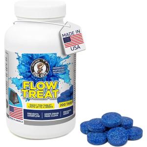 HVAC GUYS Flow Treat Tabs - 200 Tablets | AC Drain Line Cleaner | Prevents Odors, Keeps HVAC Drain Pan Clean, Prevents Overflow | One Tablet Lasts up to 4 Weeks