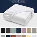 Twin Mattress Fitted Sheet - Classic Jersey Knit, 4 Way Elastic Stretch - 15" Deep Pocket Fitted Bottom Sheet Only - Ultra Soft, Easy Care & Stays Secure All Night - Hotel Inspired Home Sleep - White