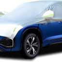 Half Car Cover Car Cover for Sunshade Half Car Body Cover Snow Cover Waterproof Universal Silver with Cotton (SUV)