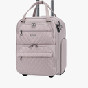 KROSER Carry On Underseat Multi-functional, 16-inch Underseater Lightweight Overnight Suitcase for Women, Dusty Pink