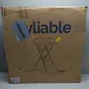 Cocktail Table 28in Folding Round High Top Indoor Outdoor with Removable Legs, Tall Bistro Foldable Bar Height Table for Parties, Patio, Backyard, Dining, Wedding, White- 2PCS