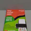JOYEZA Premium Printable Vinyl Sticker Paper for Inkjet Printer - 80 Sheets Matte White Waterproof, Dries Quickly Vivid Colors, Holds Ink Well- Tear Resistant - Inkjet & Laser Printer