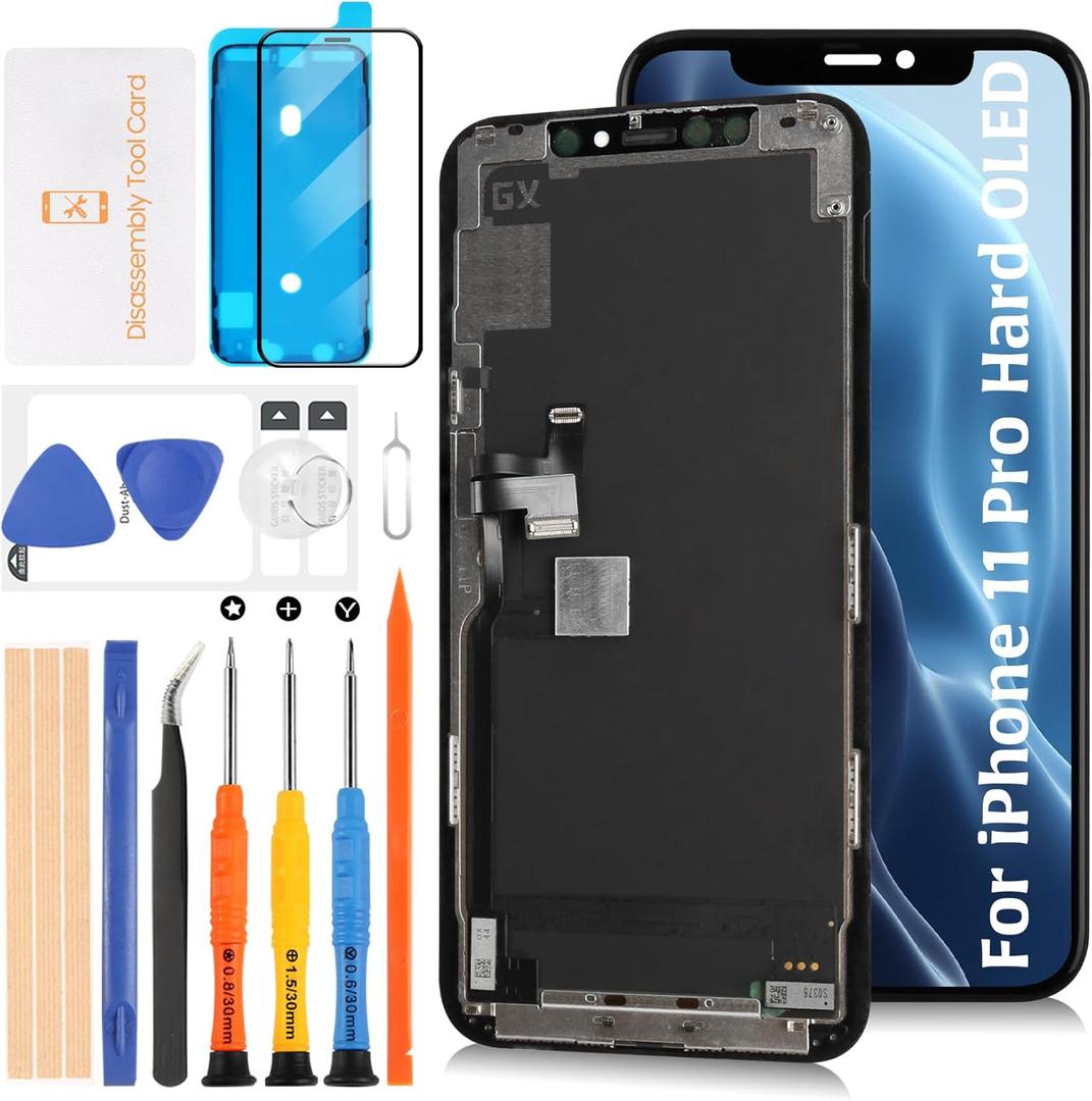 Hard OLED 11 Pro LCD Screen Replacement for iPhone 11 Pro 5.8 inch [Hard OLED,NOT LCD] LCD Display Touch Digitizer Screen Assembly A2215 A2160 A2217 with Repair Tools
