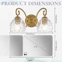 Hamilyeah Gold 2-Light Vanity Bathroom Light Fixtures Over Mirror, Vintage Vanity Lights Wall Sconce Light Fixture for Bathroom Vanity, Bedroom, Hallway, Farmhouse Bathroom Lighting