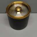 3.2L/3.4QT Modern Insulated Ice Bucket with Silicone Lid, Scoop, Strainer, Double Wall Stainless Steel Ice Bucket for Parties & Cocktail Bar,Ideal for Gift(Black)