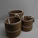 Brown With White Lining Basket 3Pcs