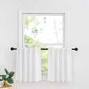 RYB HOME Small Window Curtains - Insualting Privacy Curtains for Kids Bedroom Kitchen Bathroom Basement Cafe Cabinet Tiers Drapes, 34 Width x 30 Length, 2 Panels, Pure White