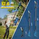 Electric Pole Saws for Tree Trimming, 6 Inch Mini Chainsaw Cordless 2-in-1 Pole Saw Battery Powered Tree Trimmer, Hand Held Chainsaw Long Bar Tree Branch Cutter, Wood Cutting Tools with 2 Batteries