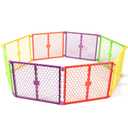 Regalo Safety 260" Super Wide Baby Gate & 8-Panel Playpen, 2-in-1 Convertible Baby Play Yard, Large Foldable Play Pen for Babies, Toddlers & Pets, Includes Wall Mount Kit, Multi-Colored