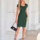 GRACE KARIN Cocktail Dresses for Women Cap Sleeve Lace Dress (Green), L