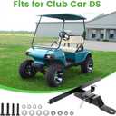 10L0L Golf Cart Trailer Hitch Fit for Club Car DS 1982-up Models Fits on Backseat Footrest Compatible with Cargo Boxes, black