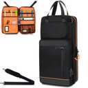 1680D Drum Stick Bag with Hanging Hook,Large Capacity Drumstick Mallet Holder with Adjustable Shoulder Strap for Drumsticks, Mallets, Brushes, Sheet Music, Percussion Accessories