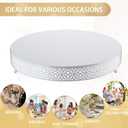 Wenqik Cake Stand 16 Inch Round Metal Cupcake Dessert Wedding Cake Stand Cookies Display Holder Fruit Serving Tray for Table Wedding Birthday Anniversary Party(White)