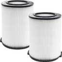 2 Pack Replacement VF4000 Filter for Ridgid Shop Vac Filter 5-20 Gallon, Standard H13 HEAP Wet/Dry Rigid Shop Vac Filters Compatible with Husky 6-9 Gallon Vacs & Craftsman Vacs