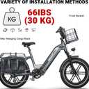 Himiway Folding Bike Basket - Front & Rear Hanging Cargo Storage Basket, Quick Release Mental Storage Rack for Bike Handlebar & Rear Rack, Max. Load 66 lbs /11 lbs, Waterproof & Anti-Rust
