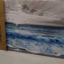 Lapremoly Black And White Beach Wall Painting Canvas Wall Art For Living Room Wall Decor For Bedroom Office Wall Decor Blue Sea Wave Pictures Artwork Modern Hotel Room Home Wall Decoration 20x40 In