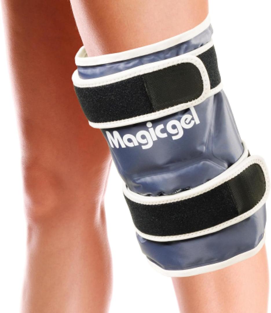 Magic Gel Ice Pack for Knee - Reusable Cold Wrap for Injuries - Soft Flexible Cooling for Icing Knees, Elbow, Calf, Wrist - Adjustable Wraparound Straps Magic Gel Ice Pack for Knee - Reusable Cold Wrap for Injuries - Soft Flexible Cooling for Icing Knees, Elbow, Calf, Wrist - Adjustable Wraparound Straps