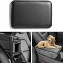 HighnessHwoo Car Armrest Covers, Vehicle Center Console Cover, Middle Storage Pad, Dog & Cat Paws Protetor, Carbon Fiber PU Leather, Waterproof, Anti-slip, Auto Interior Accessories, Black, Large Size
