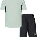 Boys Active Shorts Set - Comfortable 2 Piece T-shirt & Mesh Shorts Summer Outfit , (S)