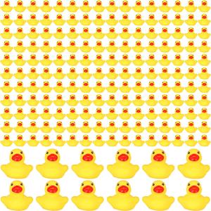 Leitee 600 Pcs Mini Rubber Ducks in Bulk Bath Toy Squeak Tiny Ducks for Kids Bathtub Shower Birthday Favors Party Decoration Gift(Yellow,1.57 x 1.57 x 1.18 Inches)