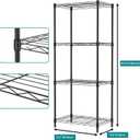IZEUK 4 Tier Metal Wire Shelf Unit, Black Storage Rack Organizer for Kitchen, Bedroom, Living Room or Laundry Room, 17.7" W x 11.8" D x 41.9" H