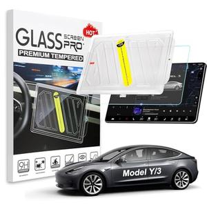 Screen Protector for Tesla Model 3/Y Accessories,15.4 Inch Tempered Glass Screen Protector [Anti-Glare & Anti-Fingerprint] for Model Y Juniper 2025 2026 & Model 3 Highland 2024-2026 with Alignment Kit