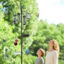 Bird Feeder Station with Suet Cage & Water Bowl Fruit Hook- Adjustable Pole, 6 Hanging Hooks for Wild Birds, Outdoor Garden Bird Feeding Kit, 94 Inch with 3 feeders & J hook kits