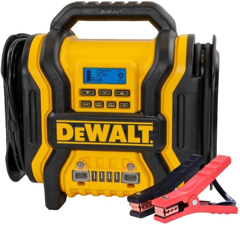 1600 Peak Amp Automotive Jump Starter, Portable Power – Four 15W USB Ports, 500-Watt Inverter, 120 PSI Air Compressor