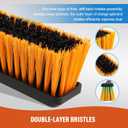 CLEANHOME 24”Push Broom Brush for Floor Cleaning with 65” Long Handle and Stiff Bristles, Heavy Duty Brush for Shop, Deck, Garage, Concrete,Indoor and Outdoor Broom,Orange