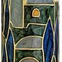 Hand Painted Mezuzah, Exquisite Enamel Mezuzah with Star of David and Jerusalem Motifs