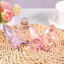 2pcs Crystal Butterfly Figurine,Butterfly Collectibles Glass Art Glass Animals Crystal Wedding Decortion for Home Butterfly Gifts for Women(Purple+Pink)