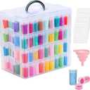 4-Tier Diamond Painting Storage Container, 200Slots Portable Bead Organizer Box, Stackable Crafts Organizers for DIY Diamond Art Craft Jewelry Bead Storage