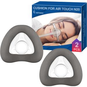 2 Packs Memory Foam Nasal Mask Cushion (L) for ResMed AirTouch N20 & AirFit N20, Highlights Leak-Free Seal with Brown Memory Foam CPAP Technology - Lagre