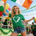 GONOSEED 6Size Shirt+Earrings St Patricks Day Shirt Women St Patricks Day Outfits for Women Shamrock Earrings Accessories (X-Large)